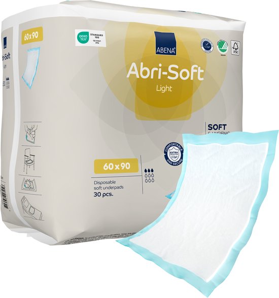 Abena Abri-Soft Light Wegwerp Onderleggers 90×60 cm (30)