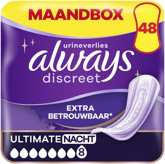 Always Discreet Nachtverbanden Ultimate – 48 stuks