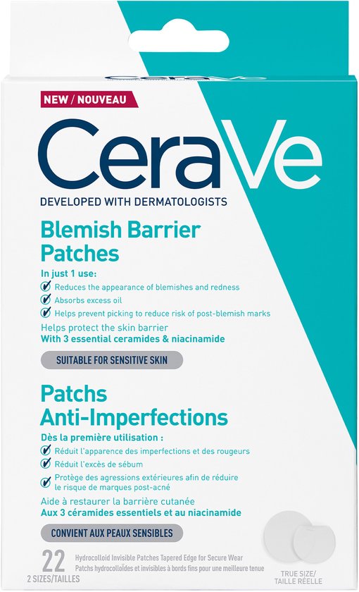 CeraVe Acnepatches met ceramiden & niacinamide – 22 stuks