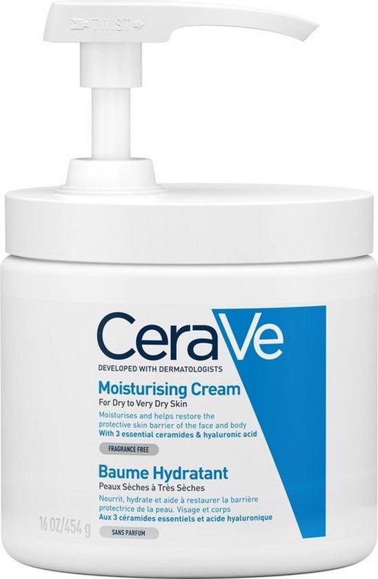 CeraVe Hydraterende Crème voor Droge Huid – Pomp 454 g