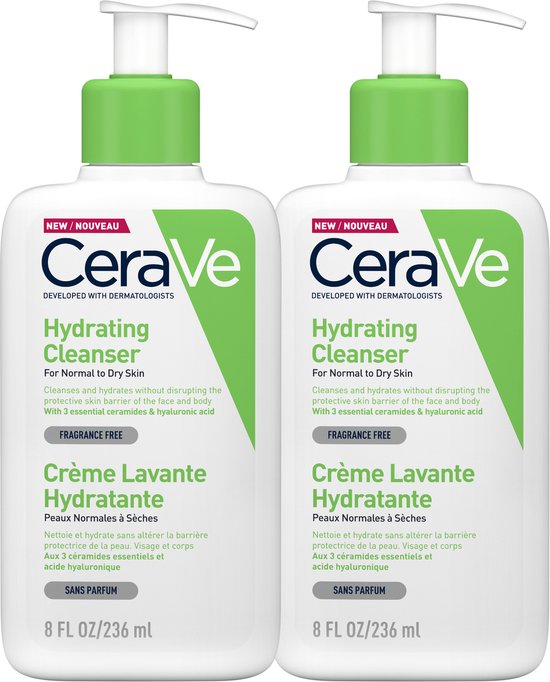 CeraVe Hydraterende Reinigingscrème – 2×236 ml