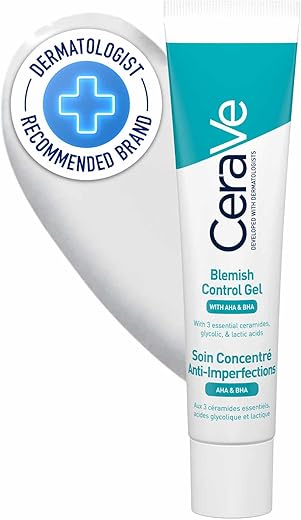 CeraVe Acne Onvolkomenheid Controle Gel Met AHA en BHA Voor Acne Huid, 40 Ml