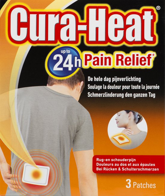 Cura Heat Warmtepleisters voor Rug en Schouder – 3 stuks