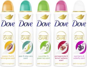 Dove Advanced Care antitranspirant spray – Go Fresh 5×150 ml