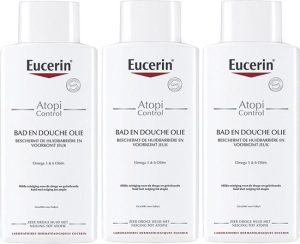 Eucerin AtopiControl Bad- en Doucheolie – 3×400 ml
