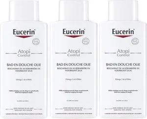 Eucerin AtopiControl Bad- en Doucheolie – 3×400 ml
