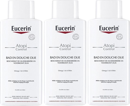 Eucerin AtopiControl Bad- en Doucheolie – 3×400 ml