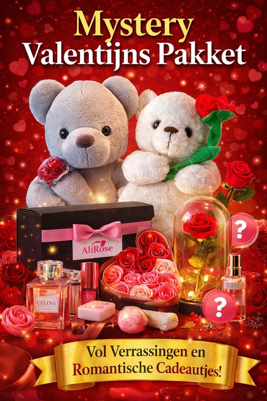Gentle Goods Valentijns Set voor Haar – Rozen & Knuffel