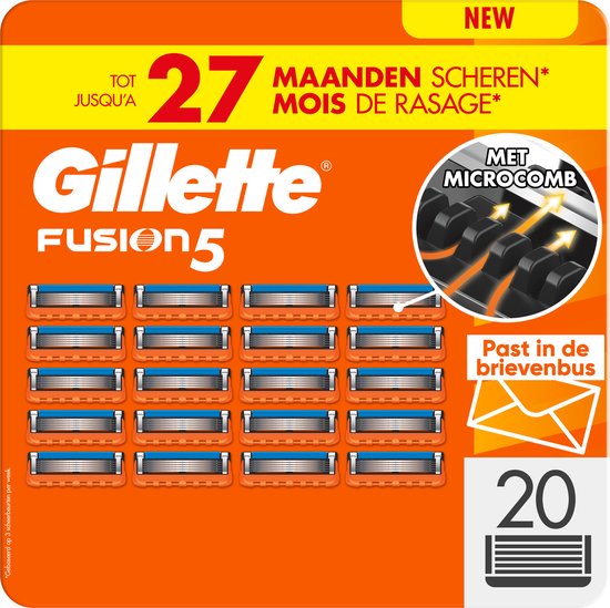 Gillette Fusion5 Scheermesjes – 20 stuks (brievenbus)