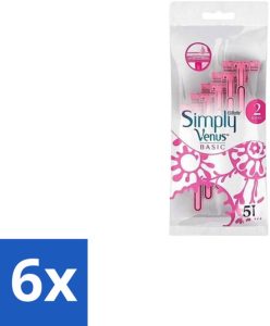 Gillette Simply Venus Wegwerpscheermesjes 5 bladen, 6 stuks