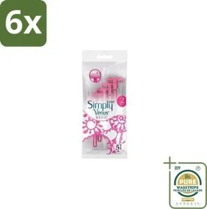 Gillette Simply Venus Wegwerpscheermesjes 5-blads, 6 st