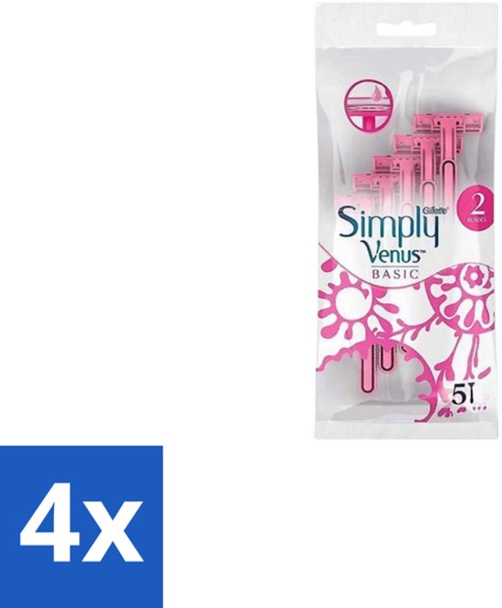 Gillette Simply Venus Wegwerpscheermesjes – 5 mesjes, 4 st