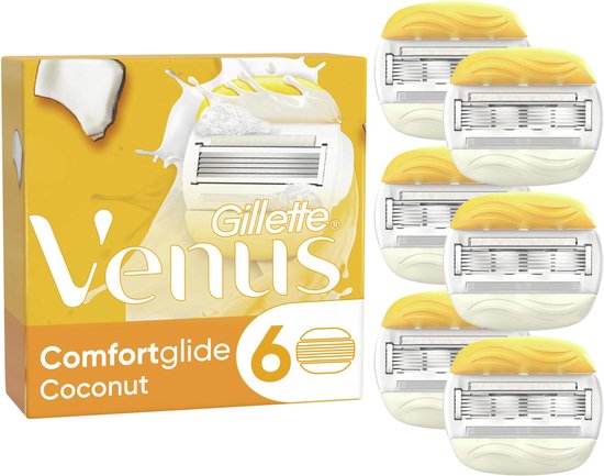 Gillette Venus Comfortglide Navulmesjes – Kokos, 6 stuks