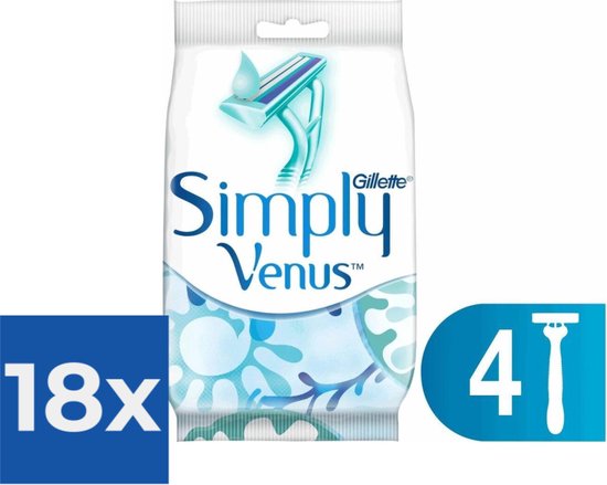 Gillette Venus Simply Smooth scheermesjes – 4 x 18 stuks