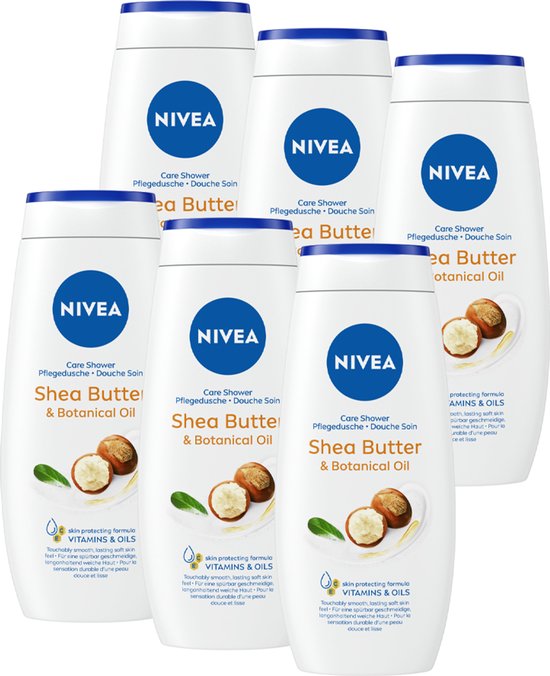 Nivea Douchegel Sheaboter en Botanische Olie – 6 x 250 ml