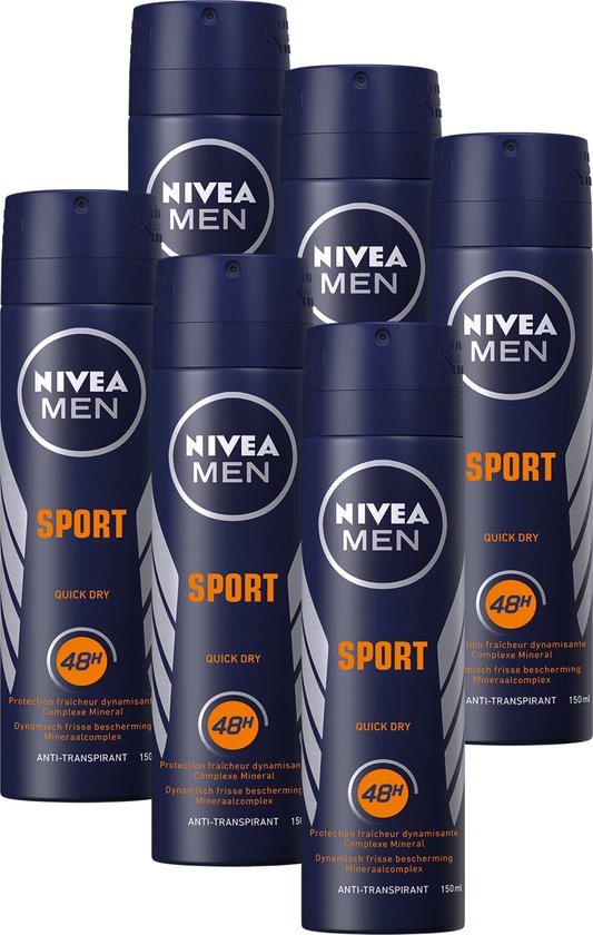 Nivea Men Sport Anti-transpirant Spray 6×150 ml