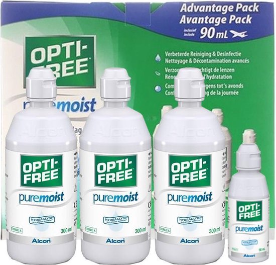 OptiFree PureMoist contactlensvloeistof 3x300ml+90ml