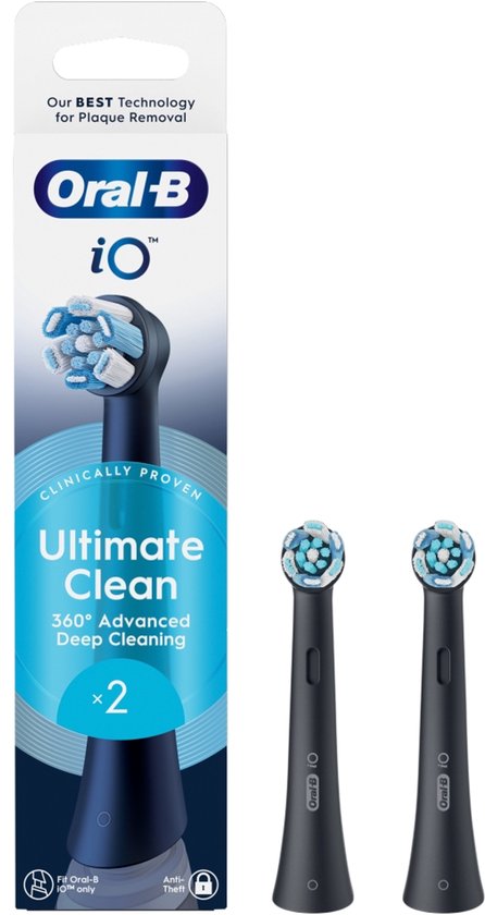 Oral-B iO Ultimate Clean Opzetborstels – 2 stuks, zwart