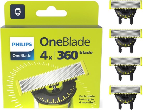 Philips OneBlade 360 Vervangmesjes QP440/50 – 4 stuks