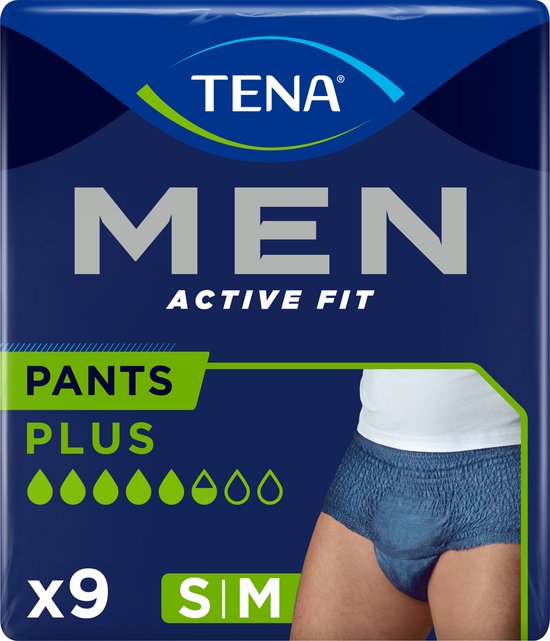 TENA Men Active Fit Incontinentiebroekjes – S/M (2×9)
