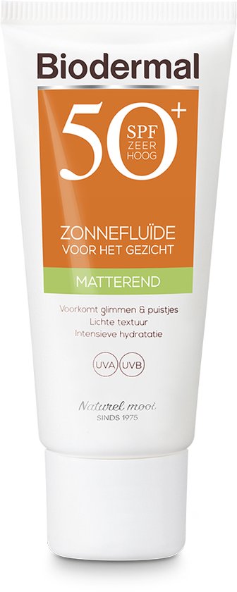 Biodermal Matterende Zonnefluïde Gezicht SPF 50 – 40 ml