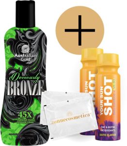 Australian Gold + Deviously Bronze + 2 SunShots & 2 doekjes