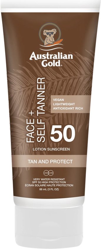 Australian Gold Gezicht SPF 50 & Zelfbruiner – 88 ml