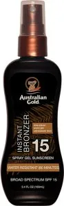 Australian Gold Spraygel met Bronzer SPF 15 – 100 ml