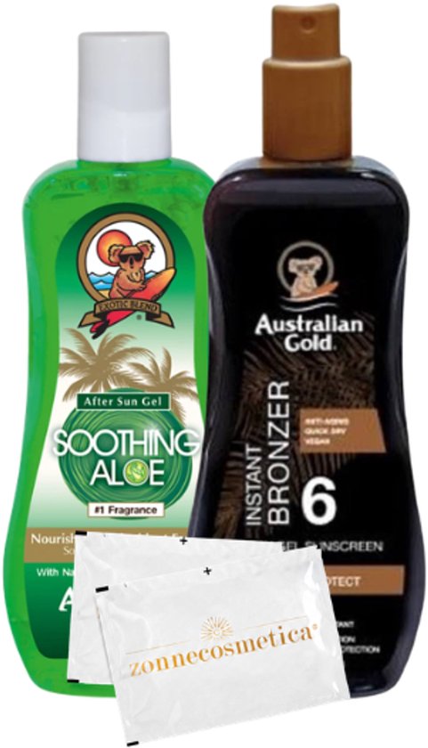 Australian Gold Spraygel met Bronzer – SPF 6 Aloë