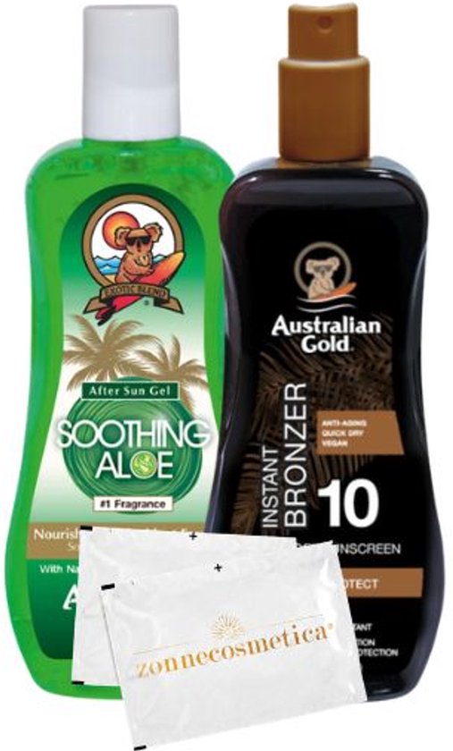 Australian Gold Spraygel SPF 10 met Bronzer & Aloë