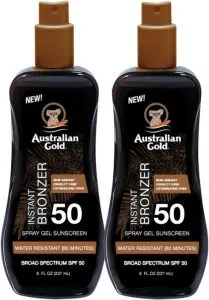 Australian Gold Spraygel SPF 50 met Bronzer – 2 x 237 ml