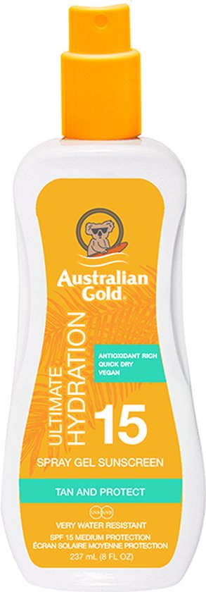 Australian Gold Zonnebrand Spraygel SPF 15 – 237 ml