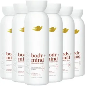 Dove Body+Mind Serum douchegel – Jojoba & Kokos, 6×350 ml
