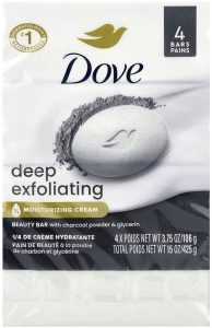 Dove Diep-exfoliërende Zeep Charcoal & Glycerin, 4 x 106 g