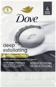 Dove Diep-exfoliërende Zeep Charcoal & Glycerin, 4 x 106 g
