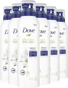Dove Douchemousse – Diep Voedende Katoenolie – 6 x 200 ml