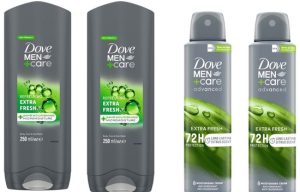 Dove Men+Care Extra Fresh 2x deo 72u + 2x douchegel 250 ml