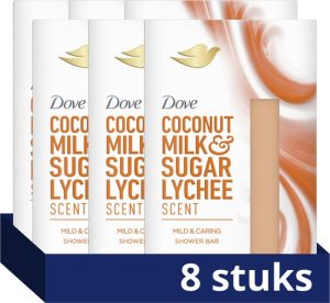 Dove Plantenmelk Beauty Bar - Kokos & Lychee - 8x141g