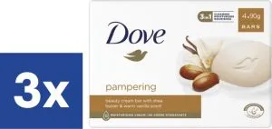 Dove Zeep Sheaboter & Warme Vanille – 3×4 stuks
