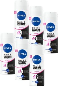 Nivea Black & White Clear Antitranspirant Spray – 6×100 ml
