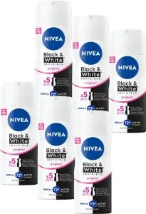 Nivea Black & White Clear Antitranspirant Spray – 6×100 ml