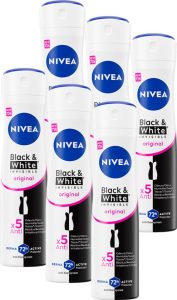 Nivea Black & White Clear Deodorant Spray 6x150 ml