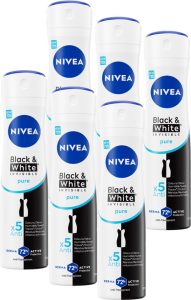 Nivea Black & White Pure Deodorant Spray 72u - 6x150 ml