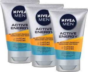 Nivea Men Active Energy Gezichtsreinigingsgel – 3×100 ml