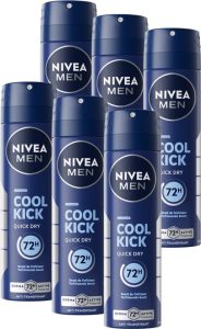 Nivea Men Cool Kick Deodorant Spray - 6 x 150 ml