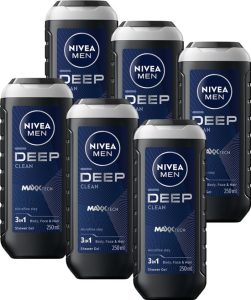Nivea Men Deep Clean 3-in-1 douchegel - 6×250 ml