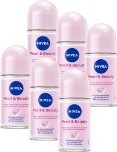 Nivea Pearl & Beauty Deodorant Roller - 6x50 ml
