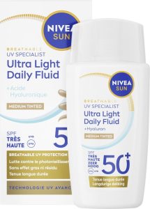 Nivea Sun Gezicht Light Daily Fluid SPF50+ Medium 40 ml