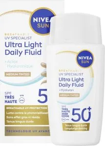 Nivea Sun Gezicht Light Daily Fluid SPF50+ Medium 40 ml