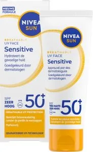 Nivea Sun Gezichtscrème SPF50+ Parfumvrij – 40 ml